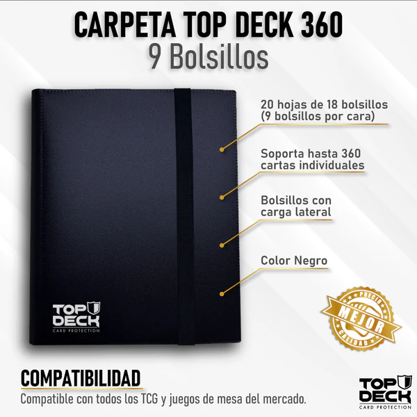 CARPETA ESENCIAL TOPDECK 360 COLOR NEGRA